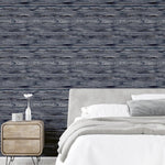 nvh29777700a Beautiful subtle abstract horizontal design with beautiful glitter detail in denim blue. Luxurious heavy weight paste the wall vinyl.