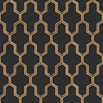 nvwf12100025di Fabulous geometric trellis in gorgeous black and gold. Paste the wall vinyl.