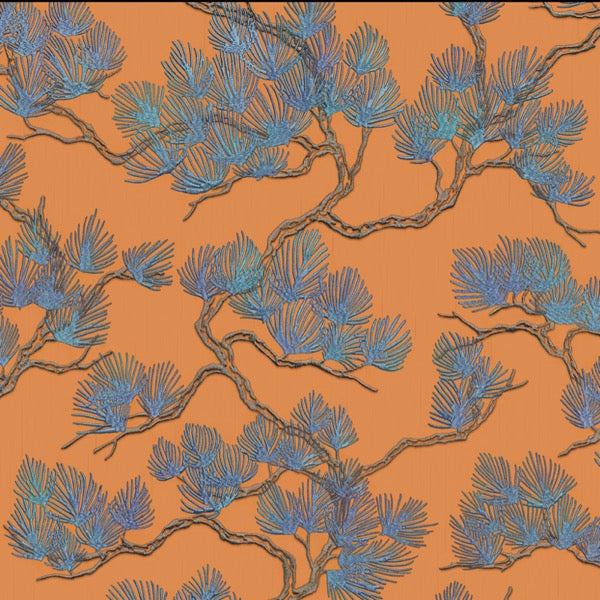 nvwf12133016di Beautiful Japanese style trail in orange on gorgeous paste the wall vinyl.