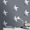 w24800197m Gorgeous metallic silver star set on a gunmetal grey smooth metallic background.