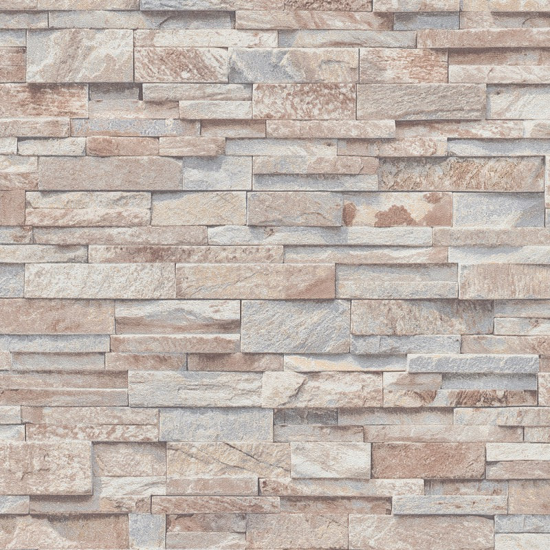 nv023633310e Fabulous 3D stone brick effect in gorgeous neutrals and greys. Paste the wall vinyl.
