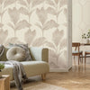 vh22212r Fabulous large scale metallic leaf in cream and soft gold. Supreme quality heavy weight vinyl.