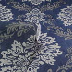 vh29077407a Beautiful ornamental damask pattern in navy blue. Heavy weight and beautiful quality vinyl.