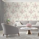 vh4138810b Delicate vintage floral motif on silk effect textured background. Heavy weight Italian vinyl.