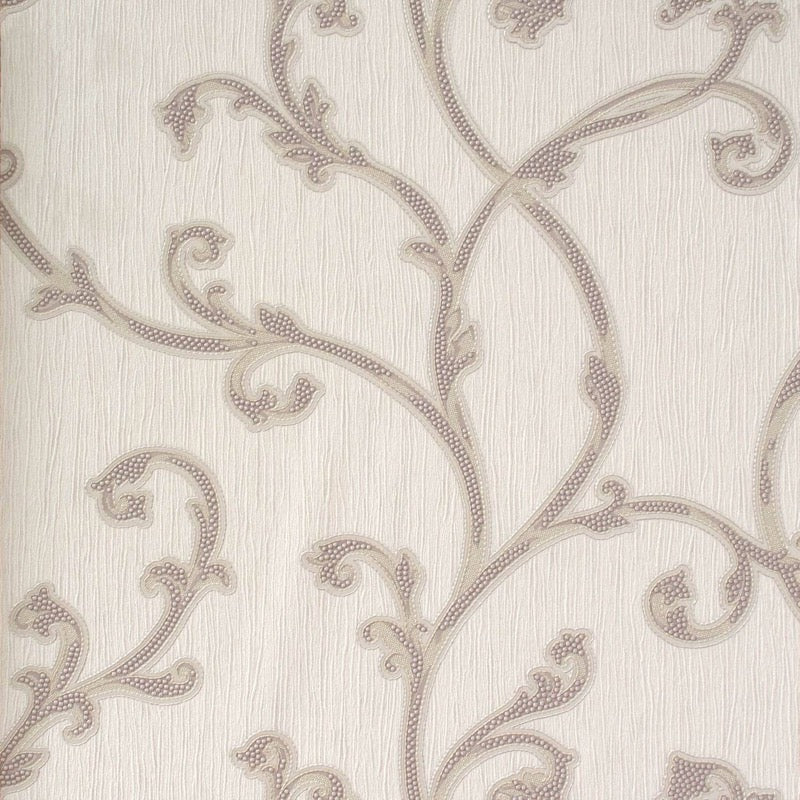 vh592271b Beautiful classic floral scroll with gorgeous pearl detail. Heavy weight Italian vinyl.