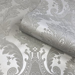 vh730070b Beautiful deep engraved damask in warmed silver. Supreme quality Italian vinyl.