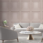 vh738877b Luxurious panel effect vinyl in soft pink. Supreme quality heavy weight Italian vinyl.