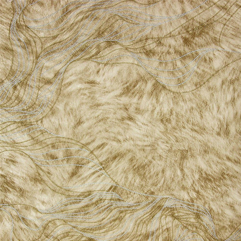 vh8866720fd This fabulous beige wallpaper is made to resemble wolf fur with a beautiful glistening wave. Supreme quality designer heavy weight vinyl. Fully washable.
