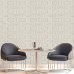 vhgb650012b Fabulous retro style ogee design in ivory with glitter highlights. Heavy weight Italian vinyl.