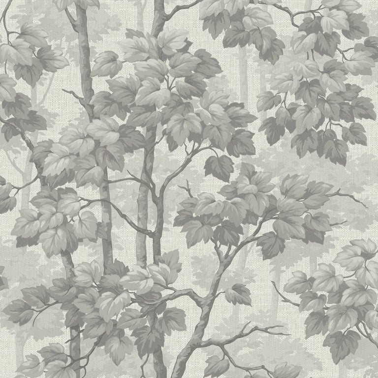 vhgb810017b Gorgeous soft grey tree and branch woodland trail on beautiful textured vinyl. Supreme quality heavy weight vinyl. Fully washable and durable.