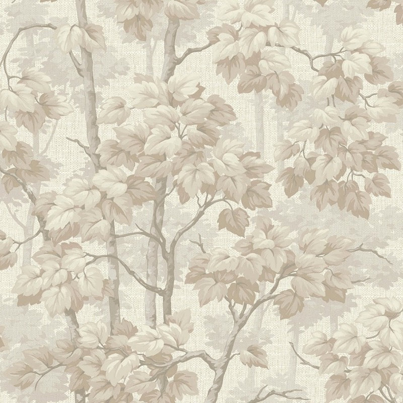 vhgb812216b Gorgeous beige tree and branch woodland trail on beautiful textured vinyl. Supreme quality heavy weight vinyl. Fully washable and durable.
