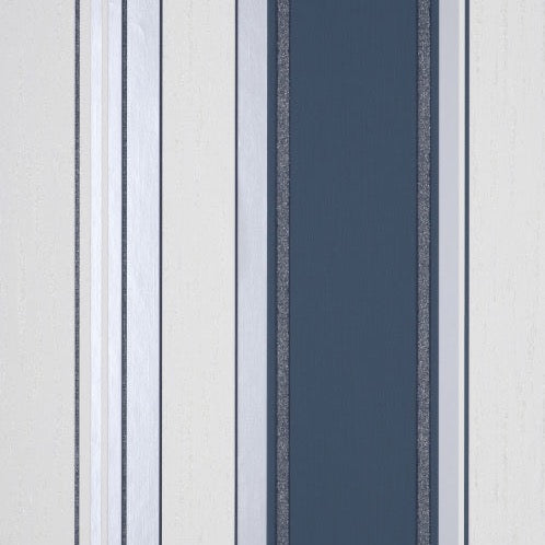 vm177720g Gorgeous stripe with fabulous navy against light white and silver with glitter highlights.