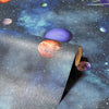 vs29677000a Cool outer space wallpaper in navy. Fabulous glitter adds a cool effect to this stars and planets design.