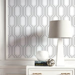 vsuk3000800pt Fabulous white and silver geometric with glitter highlights.