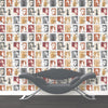 w10211526m Iconic legends wallpaper in a cool stamp design.