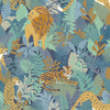 w1307773h Gorgeous animal kingdom kids wallpaper in gorgeous blue and gold tones.