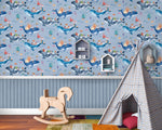 w1327720h Beautiful whale and ocean kids scene on a gorgeous blue background.