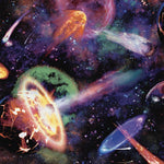 w1327730h Cool outer space wallpaper with planets and astroids in funky colours.