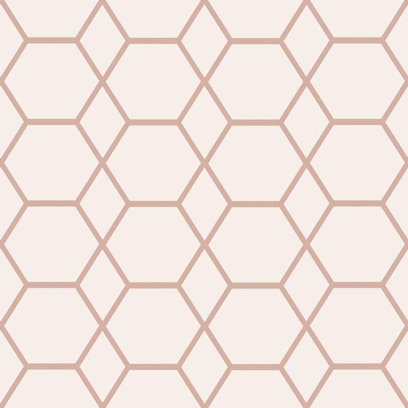 w14766504m Fabulous geometric feature wallpaper in cream and rose gold