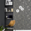 w24800685r Fabulous metallic brick effect wallpaper in gorgeous grey.
