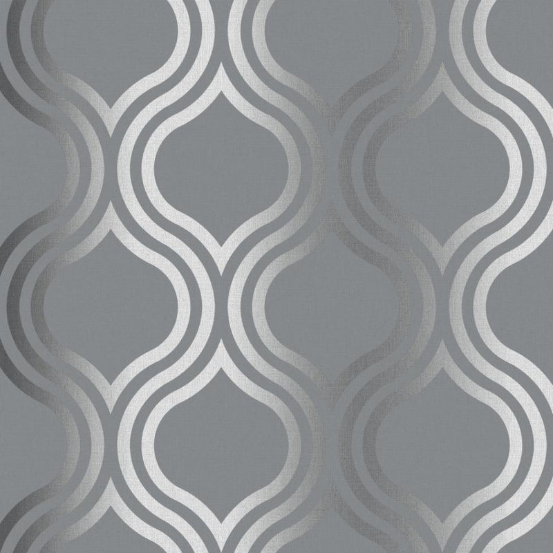 w27500864r Beautiful and modern geometric on stunning metallized wallpaper.