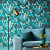 w27677458r Beautiful tropical floral on a gorgeous teal metallized paper.