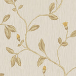 vh3566175h Beautiful deep engraved floral trail in yellow on a soft cream background. Supreme quality heavy weight vinyl.