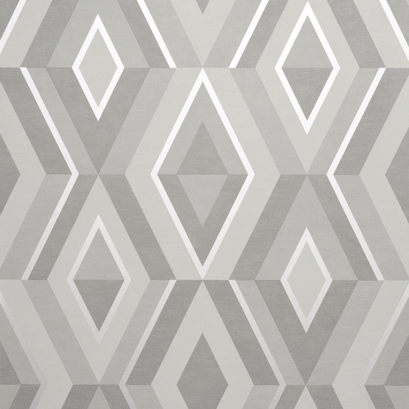 w4200606f Gorgeous modern geometric silver metallic wallpaper.