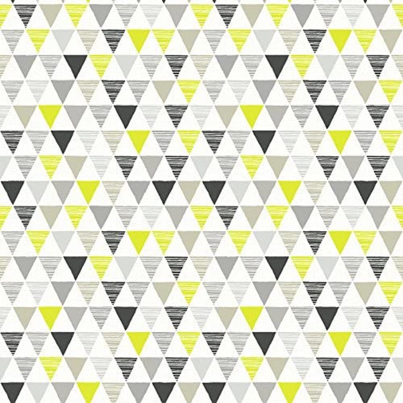 w69666006a Funky triangular geometric design in lime green.