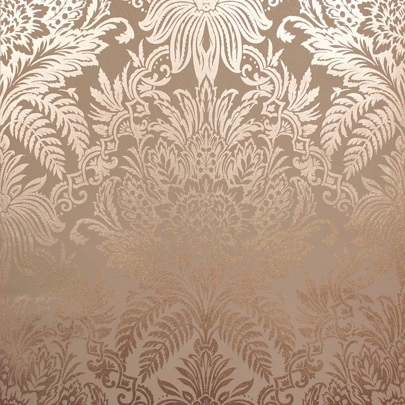 wm136689c Beautiful rose gold foil damask. We advise using ready mix paste with this product.