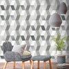 wm140070c Funky contemporary geometric design with metallic highlights. Perfect for a feature wall in a modern space.