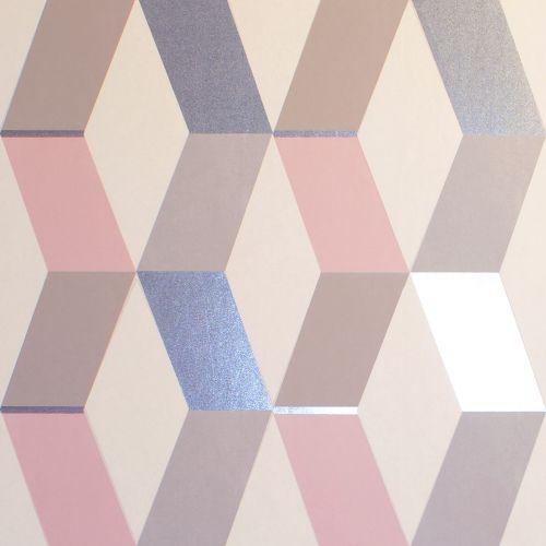 wm148869c Funky contemporary geometric design with metallic highlights. Perfect for a feature wall in a modern space.