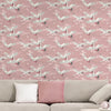 wm168856c Delicate oriental style crane pattern in pink.